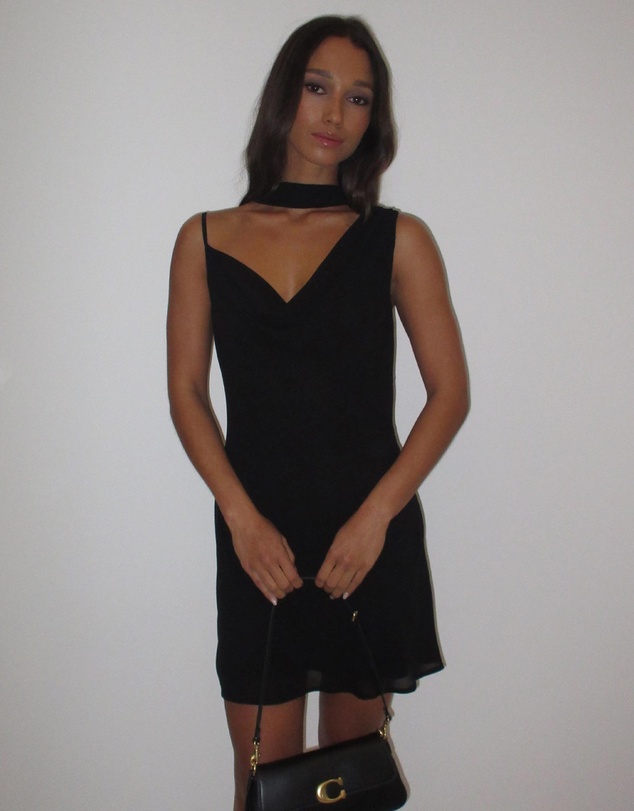 Dazie - Romeo Chiffon Neck Scarf Mini Dress