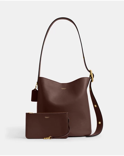 Coach - Natural Grain Leather Bowery Bucket Bag