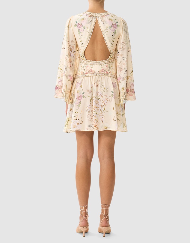 Camilla - Button Down Short Dress With Open Back