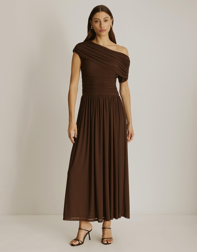 Atmos&Here - Winnie Off Shoulder Mesh Maxi Dress