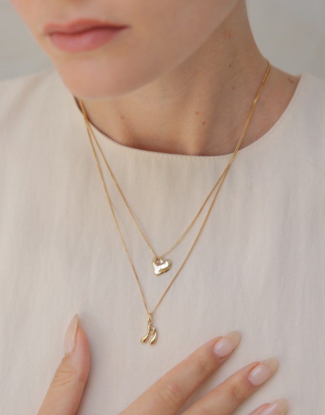 Elli Jewelry - Bubble Letter M Necklace in Gold-Plated 925 Silver