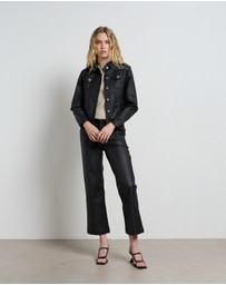 DRICOPER DENIM - Dita Coated Denim Black Jacket