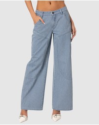 EDIKTED - Striped Carpenter Jeans