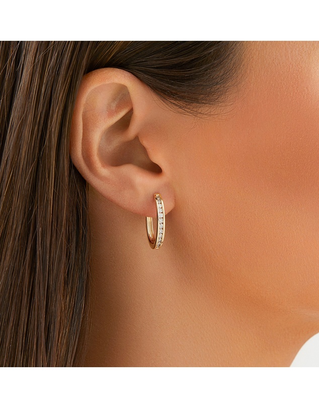 Michael Hill - Huggie Earrings with 0.50 Carat TW of Diamonds in 10kt Yellow Gold