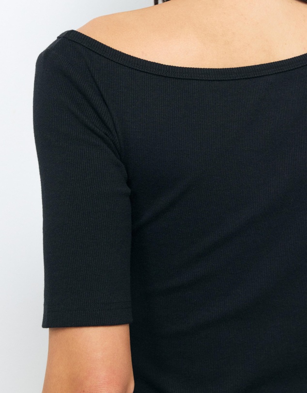 AERE - Off Shoulder Ribbed T-Shirt