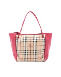 Pre-Loved by Azura Reborn - Pre-Loved Small Leather Trimmed Haymarket Check Coated Canvas Canterbury Tote