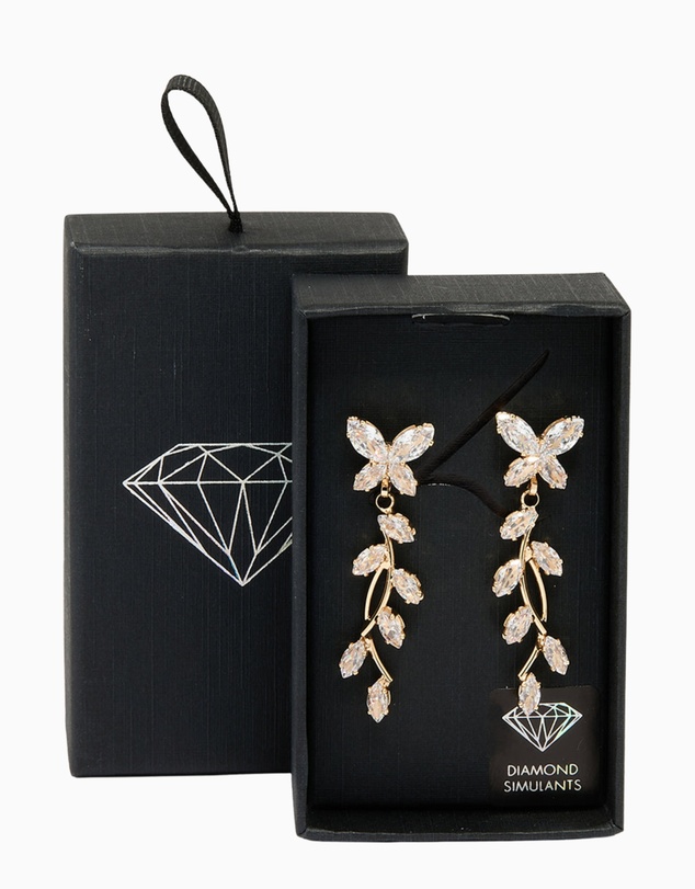 Lovisa - Gold Diamante Vine Drop Earrings