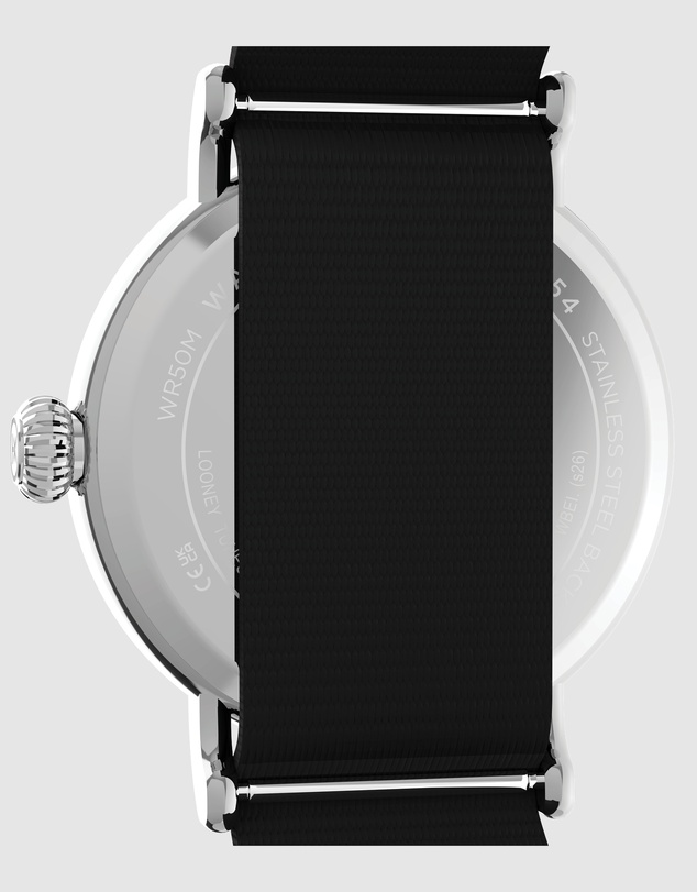TIMEX - Looney Tunes x Timex Bugs and Friends Standard 40mm Black Fabric Strap Watch
