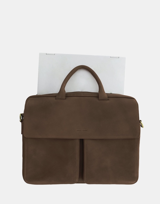 Pierre Cardin - Pierre Cardin Men's Leather Classic Messenger/Computer Bag