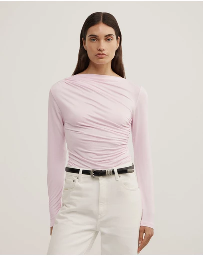 Witchery - Draped Jersey Long Sleeve Top