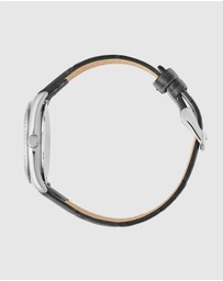 Maxum - Sydney - Black Dial, Silver Tone Case & Black Leather Band