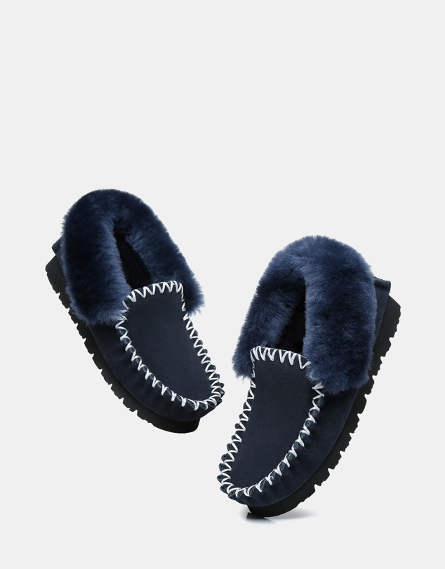 EVERAU - Australian Shepherd Ugg Popo Moccasins Cow Suede Upper Moccasins