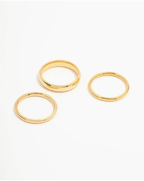 Lovisa - Waterproof Gold Plated Stainless Steel Fanned Stacking Rings 3-Pack