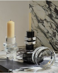 Greg Natale - Pila Crystal Candle Holder Clear
