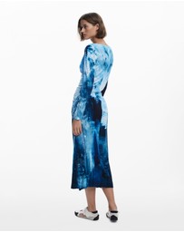 Desigual - Long Sleeve ocean print Dress