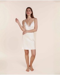 Gingerlilly - Azalia Silky Satin Short Chemise
