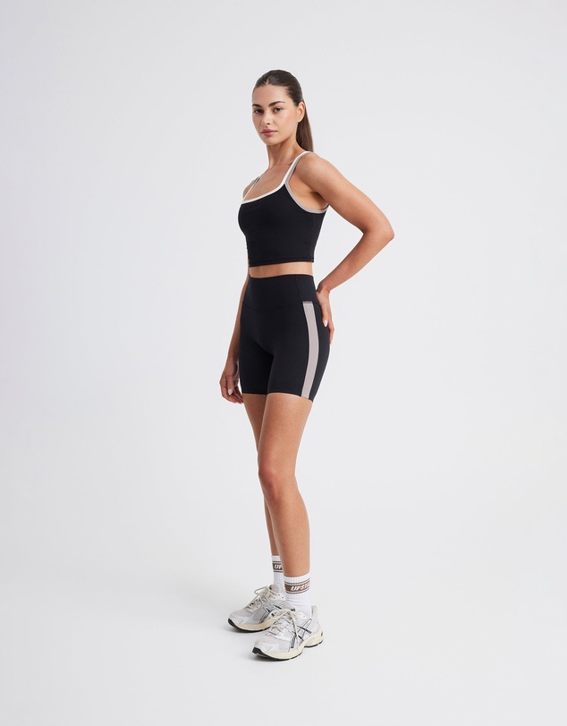 Upstate - Air Sculpt Stripe Bike Short - Black