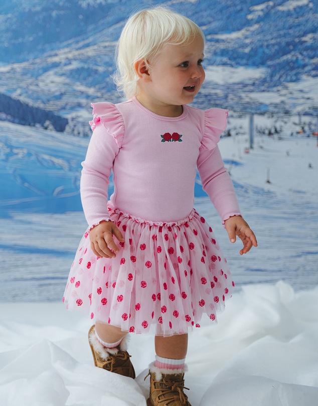 Huxbaby - Rose Emb Tulle Dress - ICONIC EXCLUSIVE - Kids-Teens