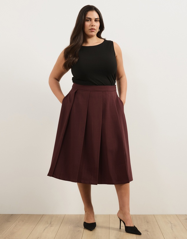 Atmos&Here Curvy - Lux Pleated Midi Skirt
