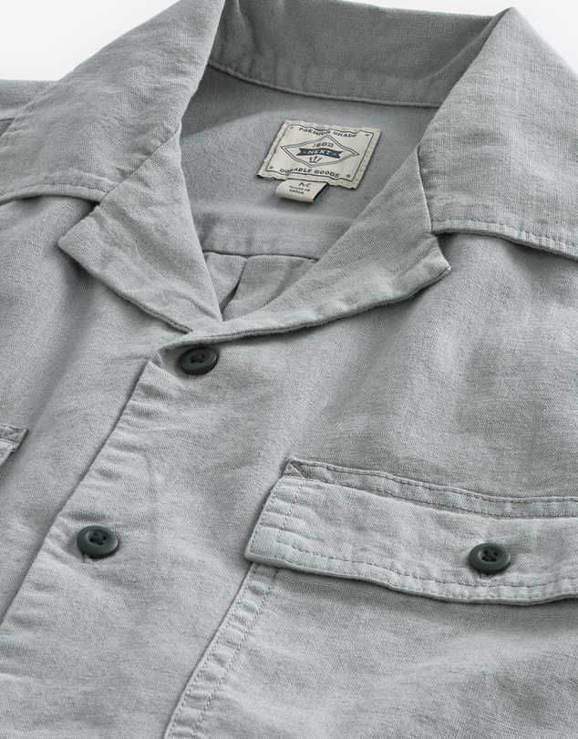 NEXT - Linen Blend Short Sleeve Shirt with Cuban Collar