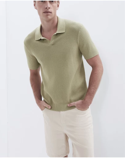 UNISON - Wavy Stitch Knit Polo