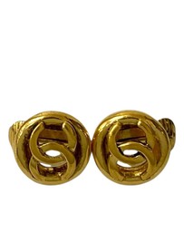 Pre-Loved by Azura Reborn - Pre-Loved CC Gold Plated Round Clip On Earrings