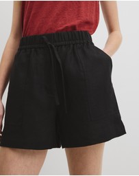 Country Road - Organically Grown Linen Tie Detail Short