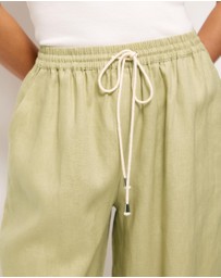 AERE - Contrast Drawcord Linen Pants