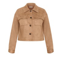 City Chic - Plus size Liza Lightweight Suedette Jacket - caramel