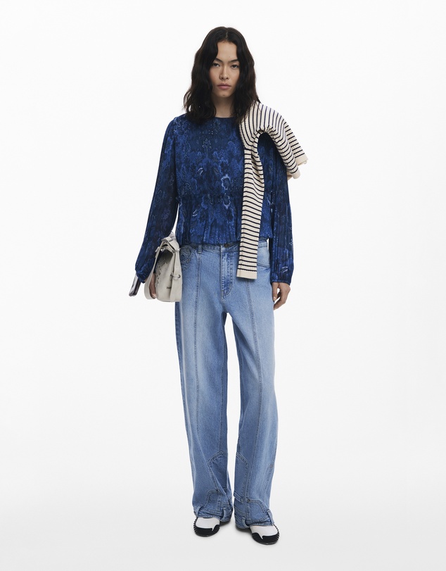 Desigual - Long-sleeve pleated blouse