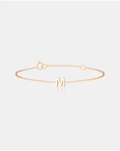 The Silver Collective - Petite A-Z Letter Bracelet - M