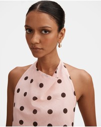 Forever New Petite - Gretel Petite Linen Cowl Neck Mini Dress