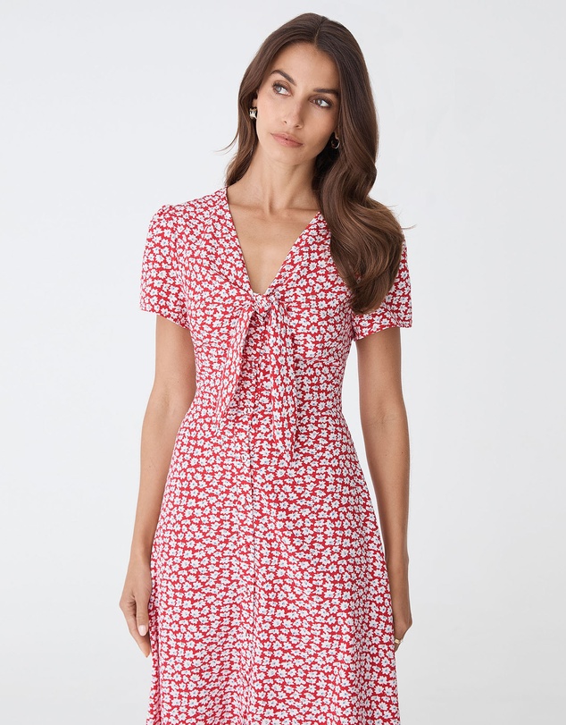 Forcast - Tara Floral Button Midi Dress