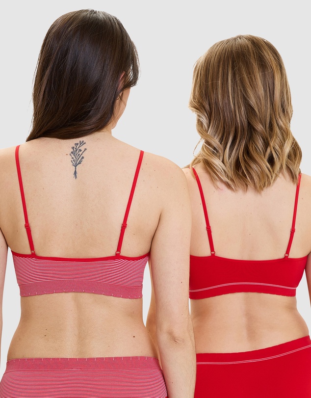 Billet Doux - Zen Attitude Crop Top Style Wirefree Bralette - 2 Pack