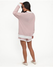 Petal & Pup - Dealia Knit Short Set - Pink Stripe