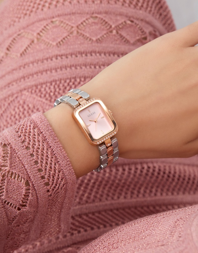 GUESS - Guess Ladies 2-Tone Rose Gold Tone 22mm Analogue Watch