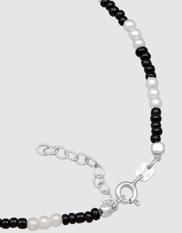 Elli Jewelry - Yin Yang Bead Anklet in 925 Silver
