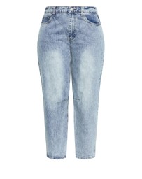City Chic - Plus size Harley Fit Bridget Barrel Ankle Grazer Jean - vintage mid wash