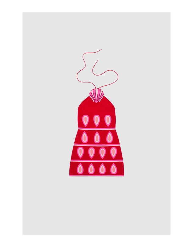 The Wolf Gang - Concha Halter Mini Dress - Cherry