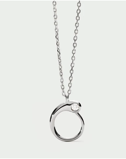 PDPAOLA - Initial 2026 O Silver Pendant Necklace