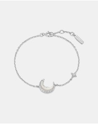Ania Haie - Silver Mother-of-Pearl Crescent Moon Bracelet