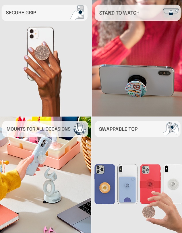 PopSockets - PopGrip Premium Phone Grip Holder