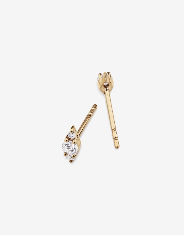 Michael Hill - 3 Stone Stud Earrings with .21 Carat TW Diamonds in 10kt Yellow Gold