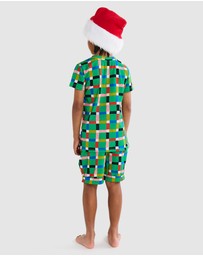 Kip&Co - Christmas Organic Cotton Short Sleeve Tee & Shorts Pyjama Set - Teens
