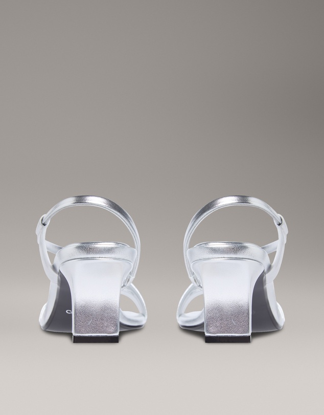 Calvin Klein - Metallic Leather Heeled Sandals