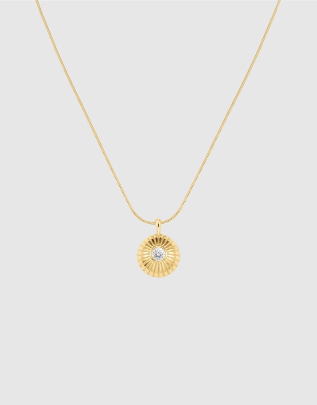 Rosefield - Bold Solitaire Coin Gold-Tone Necklace