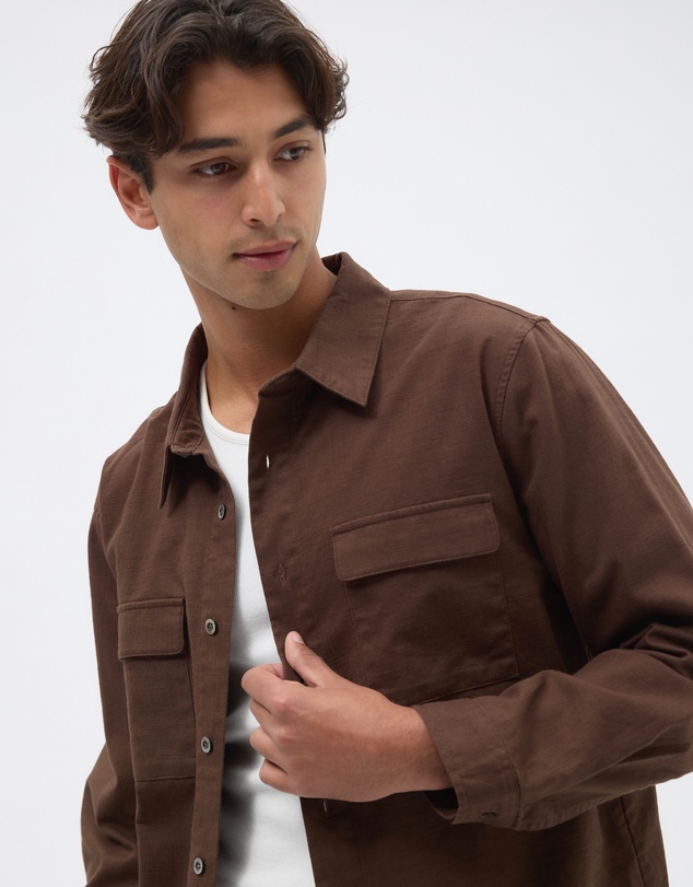 AERE - Utility Pocket Linen Blend Shirt