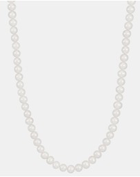 Dower & Hall - Men's White Freshwater Pearl Necklace In Sterling Silver