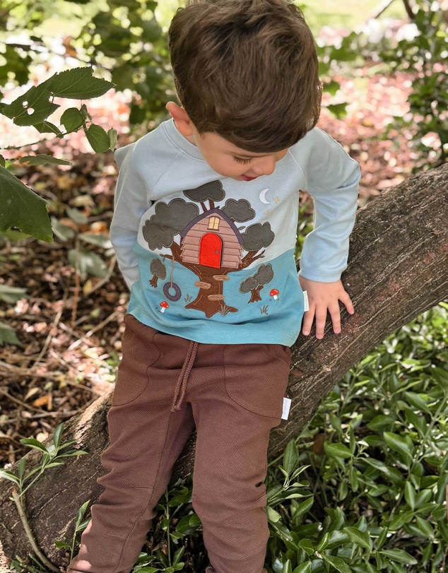 Purebaby - Tree House Thick Long Sleeve Tee -Kids-Babies