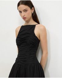 Calli - Drop Waist Gathered Maxi Dress